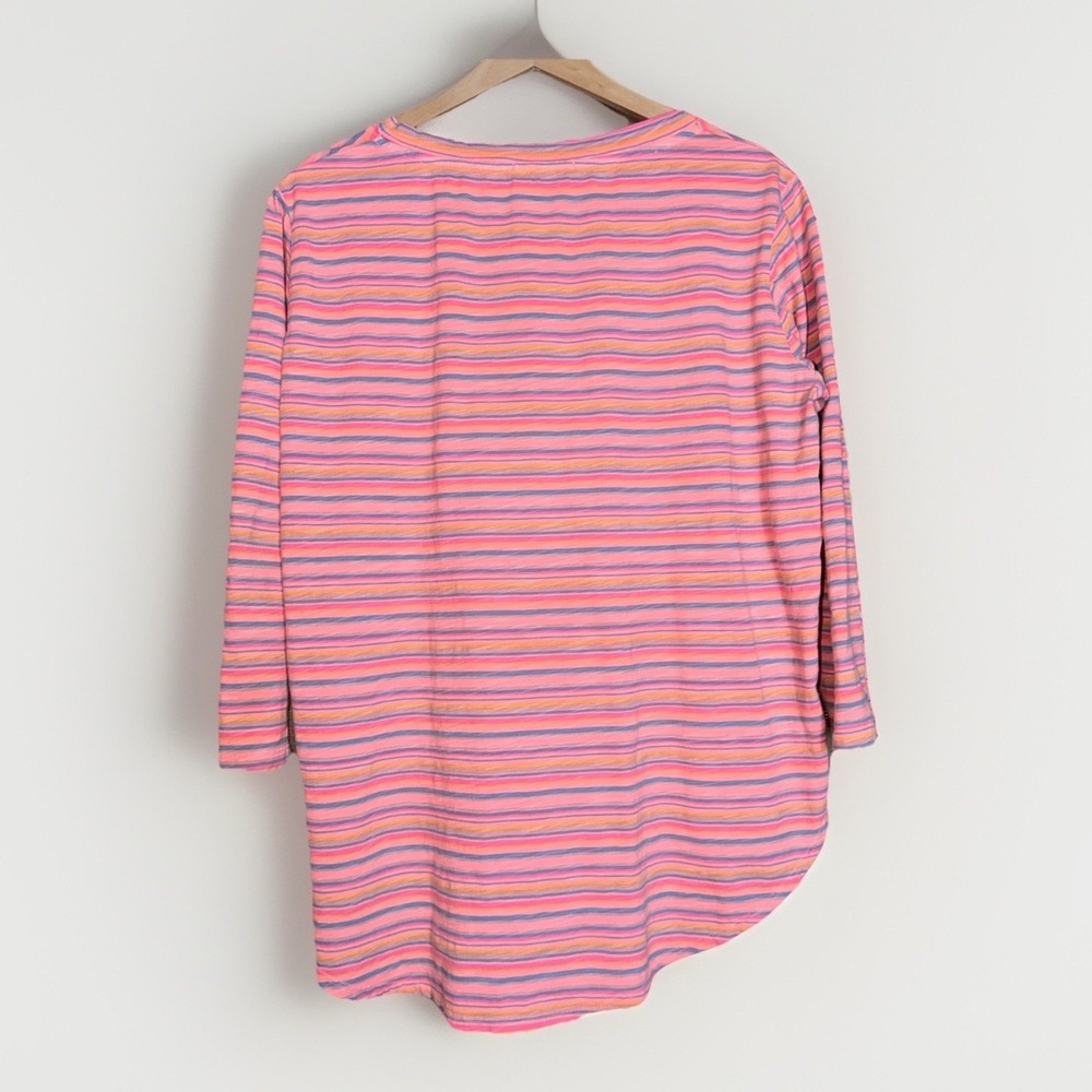 Fresh Produce Striped Top Size Medium High Low Curved Hem - Picture 3 of 6